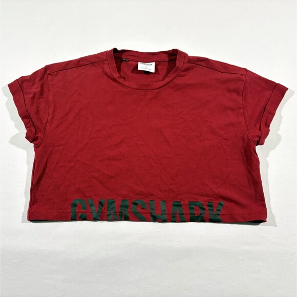 Gymshark Tops - Gymshark Fraction Cropped T-shirt Womens Red Activewear Athleisure Tee Sz S